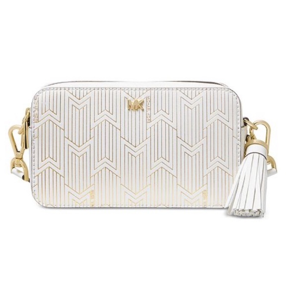 michael michael kors metallic deco small camera bag